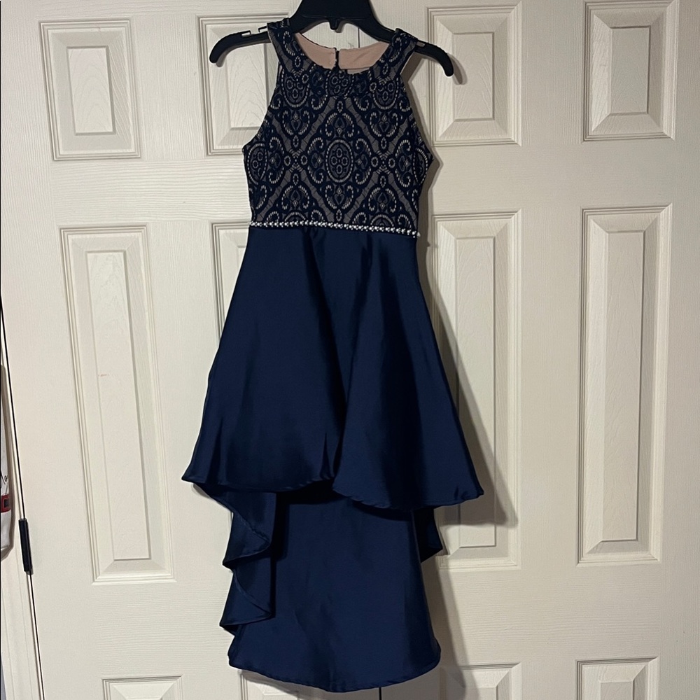 Xtraordinary Navy Blue Formal Kids Dress